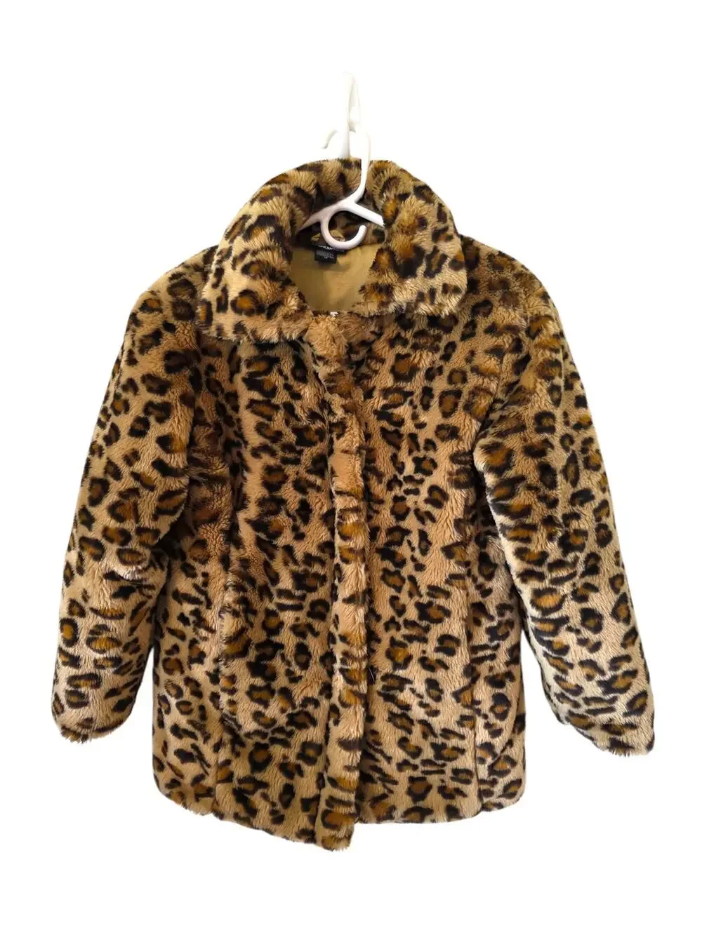 Babydoll Clothing Brand Girls Youth Leopard Cheetah Faux Fur Coat Size 16